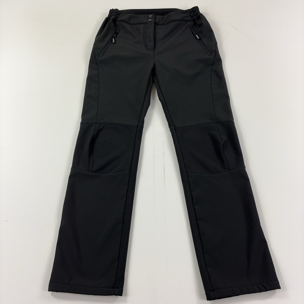 Outdoor Ventures Snow Pants Womens Small Black Softshell Fleece Lined Ski Hiking